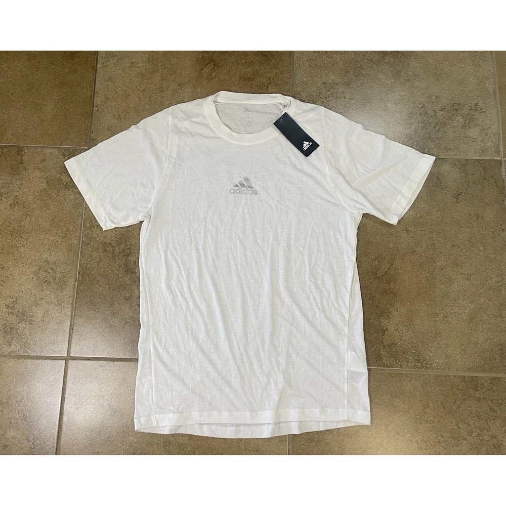 NWT Adidas Climalite Mens Sz S White Performance Training T-Shirt Short Sleeve